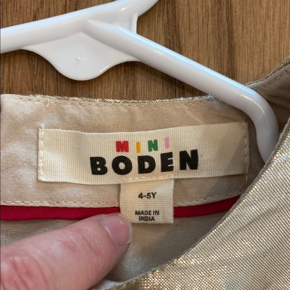 Mini Boden Gold Metallic Dress - Picture 2 of 3